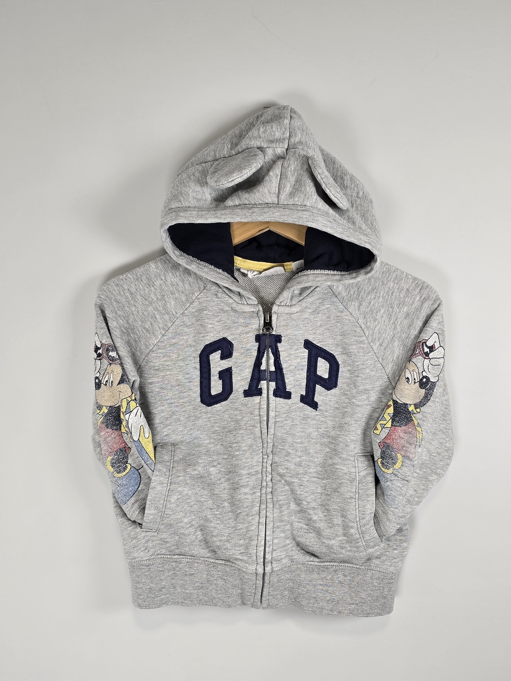 GAP X Disney Mickey And Minnie Kids' Gray Zip Hoodie Vintage Style